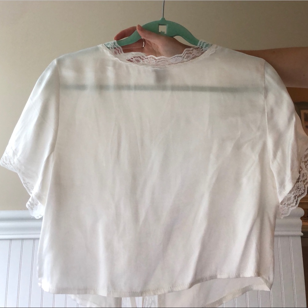 Princess Polly Vintage Tie Top White NWOT - Picture 4 of 7